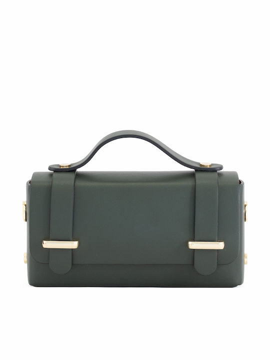 Damen-Flap-Tasche aus Leder in Rosa