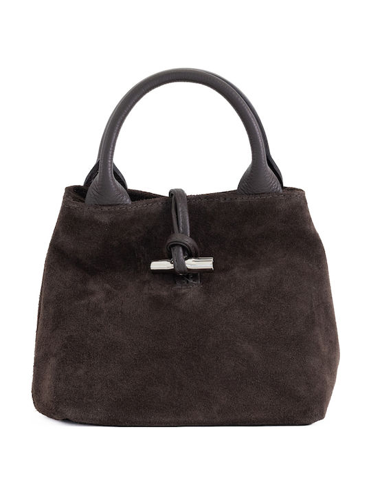 Grey Leather Women's Shoulder Bag