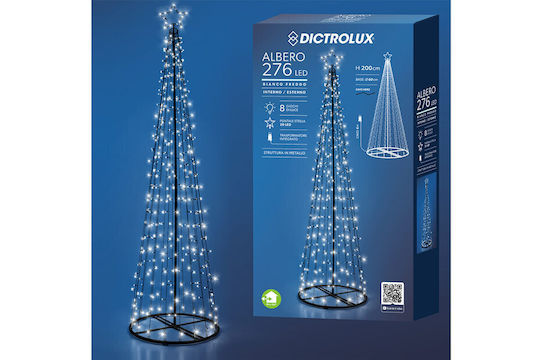 Illuminated Christmas Decorative Metal Tree 200cm Electric Black 276pcs