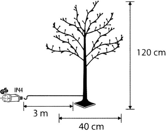 Illuminated Christmas Decorative Plastic Tree 120cm for Outdoor Use White