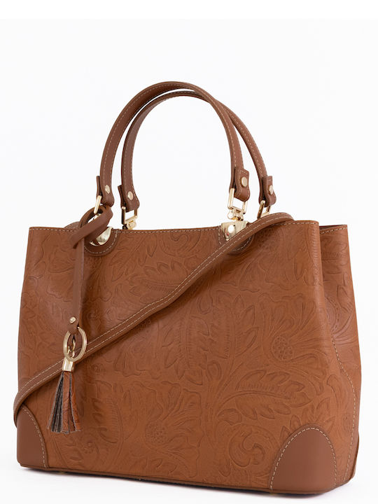 Burgunderrote Damen-Schultertasche aus Leder