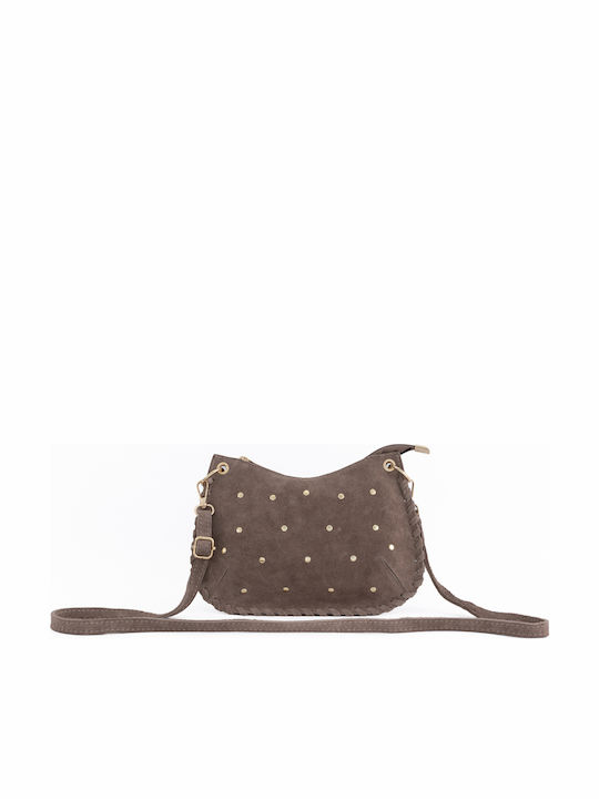 Burgunderrote Damen-Schultertasche aus Leder