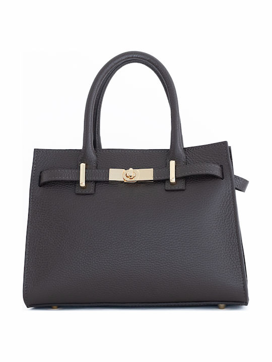 Burgunderfarbene Damen-Schultertasche aus Leder