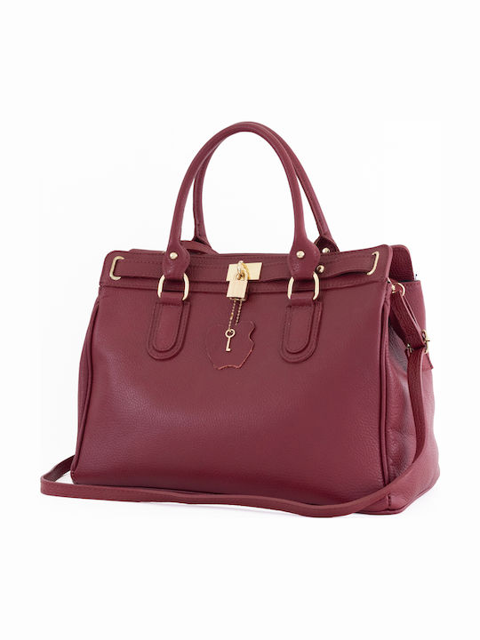 Olivegrüne Damen-Schultertasche aus Leder