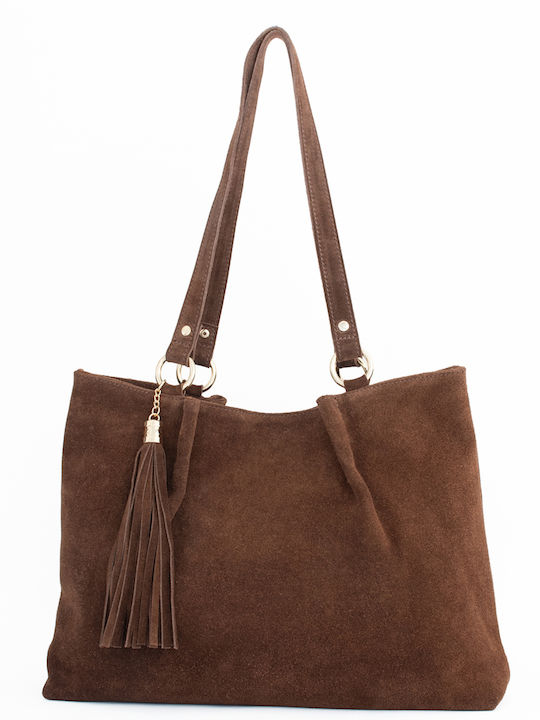 Burgunderrote Damen-Schultertasche aus Leder