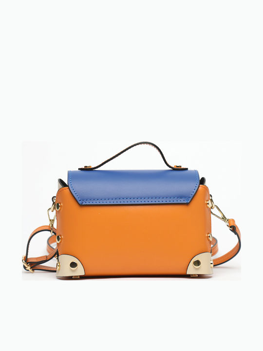 Bordeaux-/Braune Damen-Schultertasche aus Leder