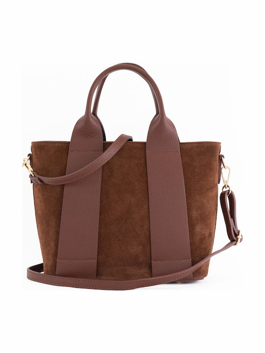 Bordeauxfarbene Damen-Schultertasche aus Leder