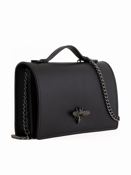 Grüne Damen-Ledertasche mit Klappe
