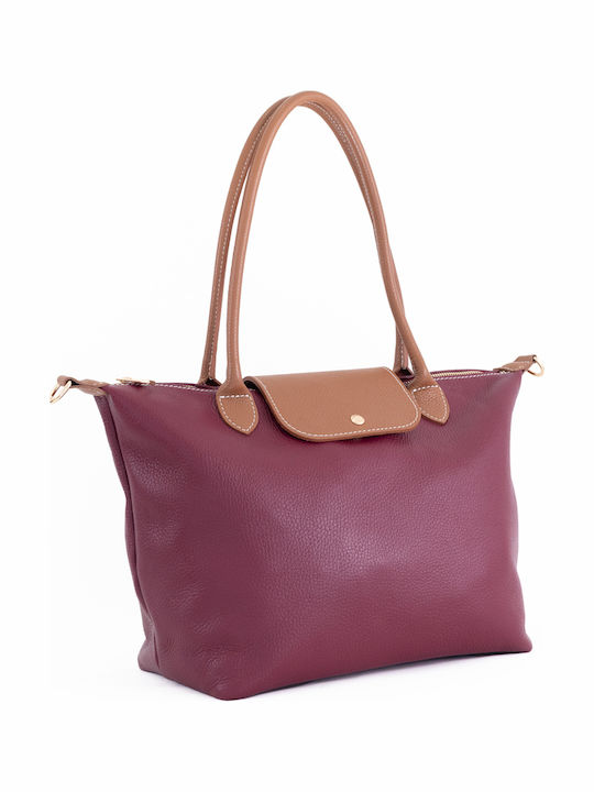 Light Blue Leather Women's Shoulder Bag