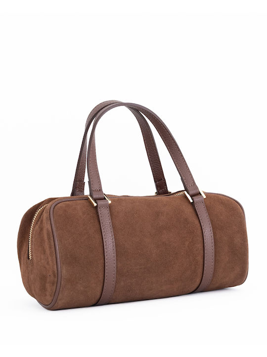 Olivgrüne Damen-Schultertasche aus Leder