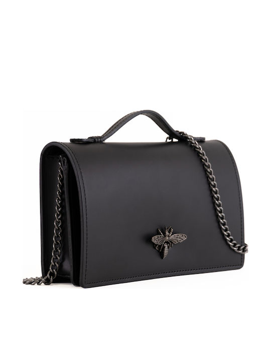 Gelbe Damen-Flap-Tasche aus Leder