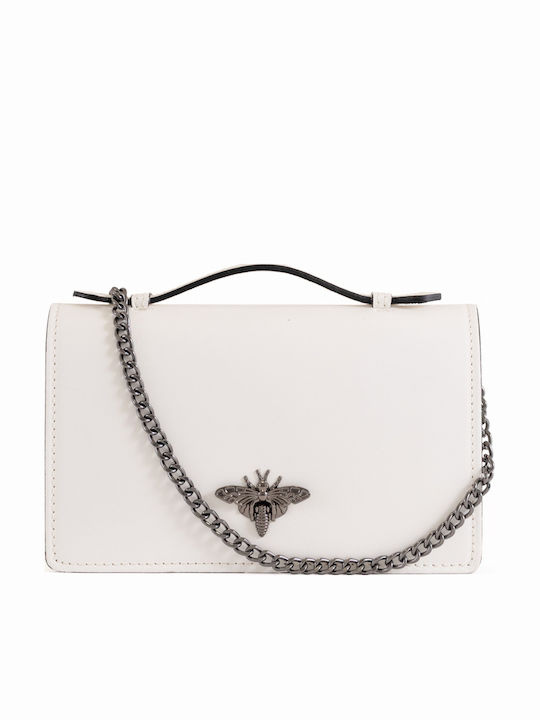 Gelbe Damen-Flap-Tasche aus Leder