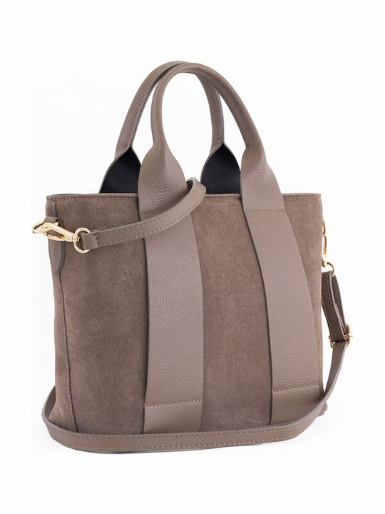 Grey Leather Women's Shoulder Bag