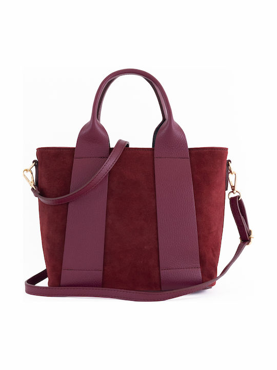 Damen-Schultertasche aus Leder in Olivgrün