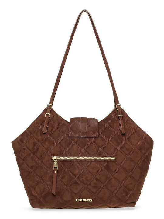 Fabric Women's Tote Bag Chocolate / Gold