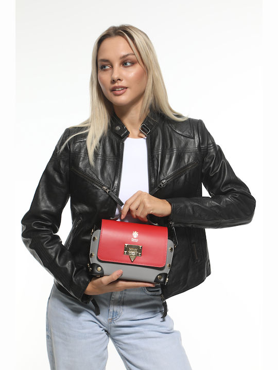 Leather Women's Flap Bag Multicolour