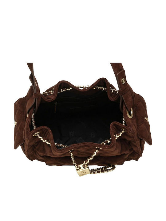 Bmicki Women's Drawstring Bag Chocolate / Gold