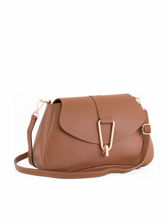 Olivgrüne Damen-Schultertasche aus Leder