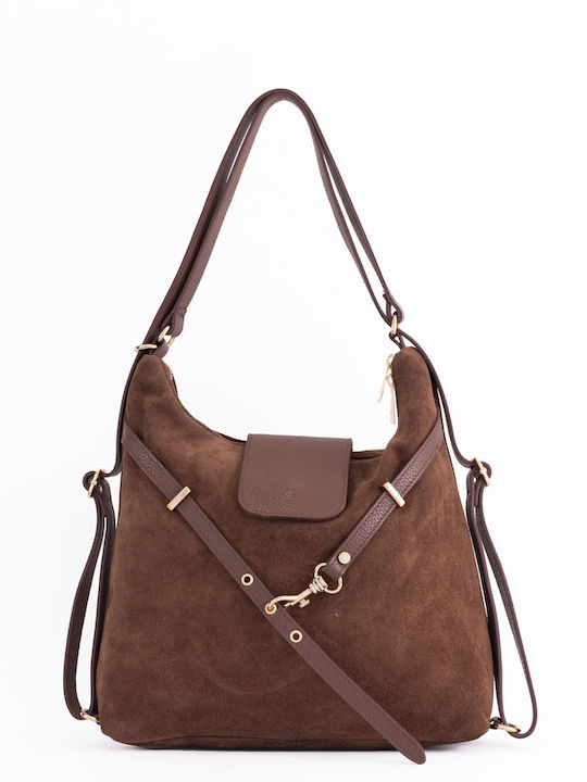 Burgunderrote Damen Schulter- / Rucksacktasche aus Leder