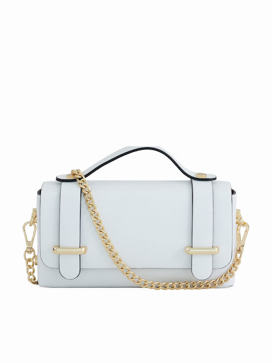 Light Blue Leather Women's Shoulder Bag