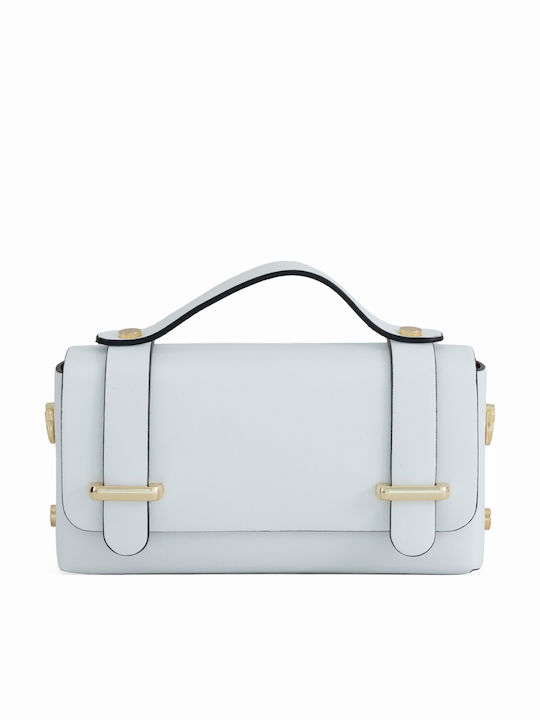 Light Blue Leather Women's Shoulder Bag