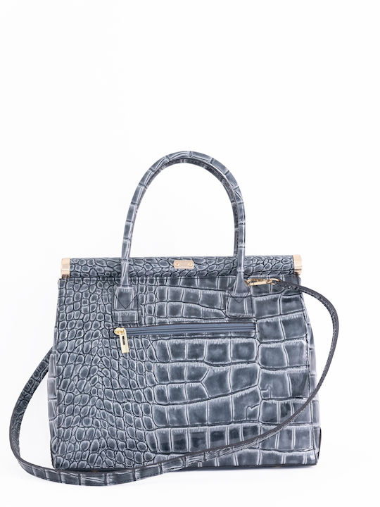 Grey Leather Women's Shoulder Bag