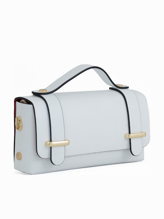 Light Blue Leather Women's Shoulder Bag