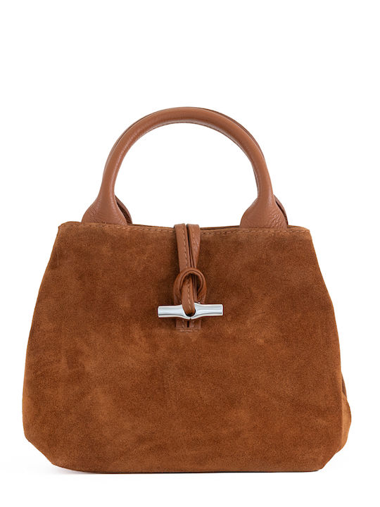 Khaki Leather Women's Shoulder Bag