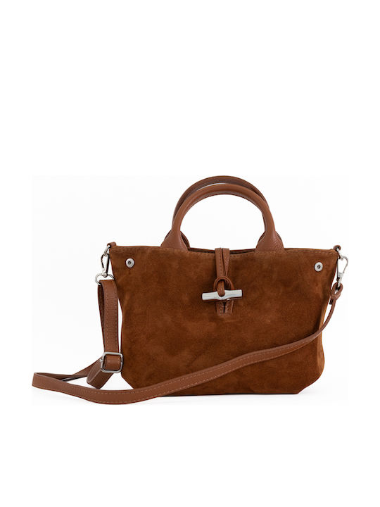 Khaki Leather Women's Shoulder Bag