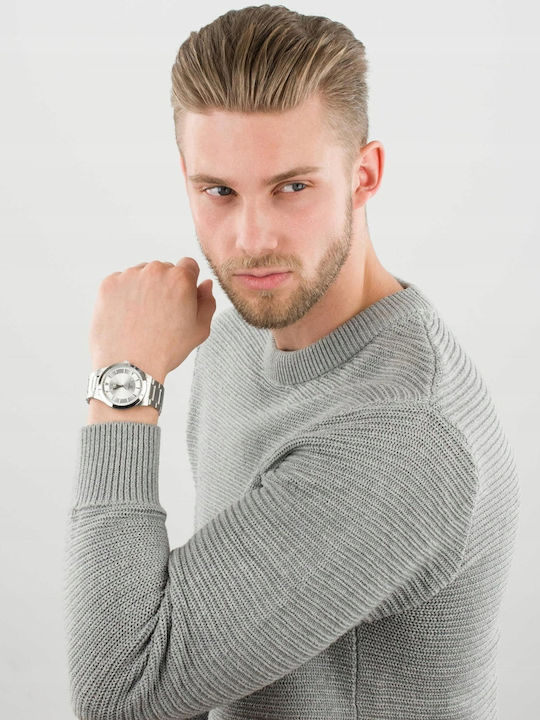 Atlantic Men's Watch 41mm Battery with Silver Metal Bracelet Atlantic Men's Watch 41mm Battery with Silver Metal Bracelet