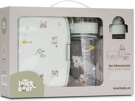 Interbaby Set de Masă pentru Copii din Plastic 0,35 l Verde