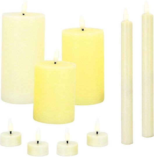 Home&Styling Collection Decorative LED Light Warm White Wax 9 pcs Home&Styling Collection Decorative LED Light Warm White Wax 9 pcs