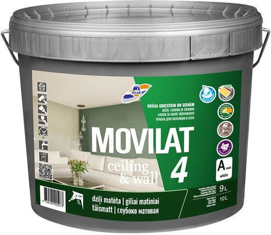Rilak Acrilic pe Bază de Apă 9 l Alb Mat