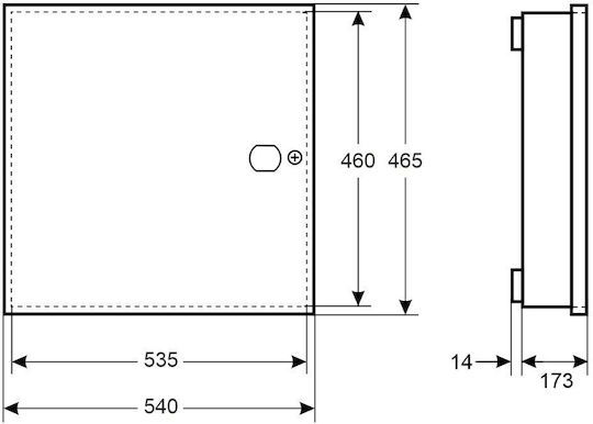 Pulsar Wall-Mounted Electrical Panel W465xH540xD173mm