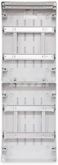 Elettrocanali Wall-Mounted Waterproof Electrical Panel, 4 Rows, 12 Modules