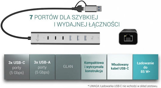 i-tec Hub 10 Θυρών USB 3.2 με σύνδεση USB-C / Ethernet