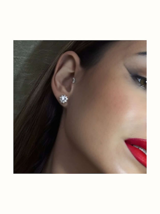 Lysea Women's Luna Rosé Earrings 925 Silver Gold Moissanite