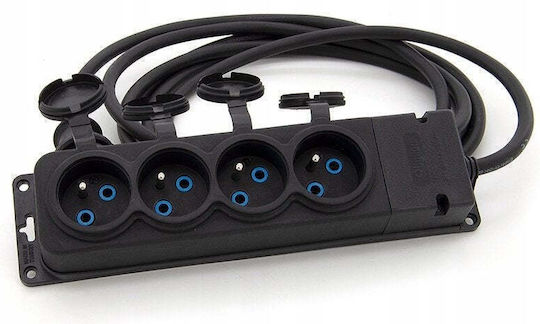 Hilark Site Power Strip Extension Cord 4 Sockets with 2m Cable Length Waterproof