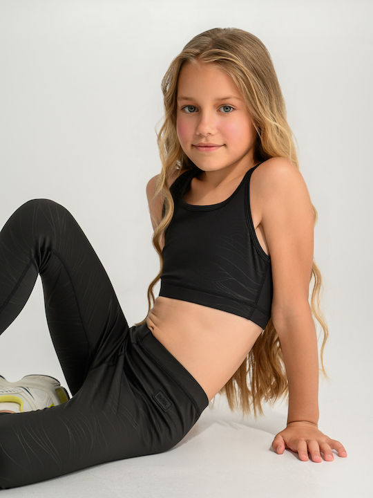 Colanți Sport Lungi Negri pentru Copii