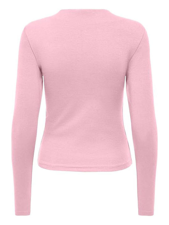 Only Дамска памучна блуза с дълъг ръкав Parfait Pink