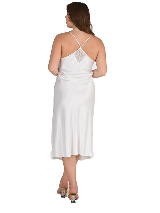 Ahu Lingierie Winter Bridal Women's Robe with Nightgown White