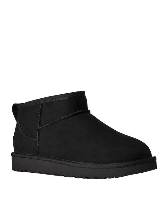 UGG Damen Lederstiefeletten mit Fell Blk