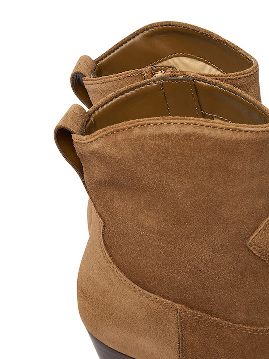 Braune Damen-Lederstiefeletten