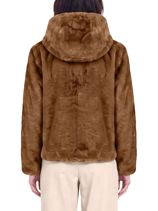 Save The Duck Short Brown Women's Fur