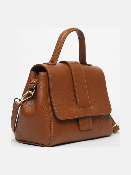 Khaki Leather Women's Shoulder Bag