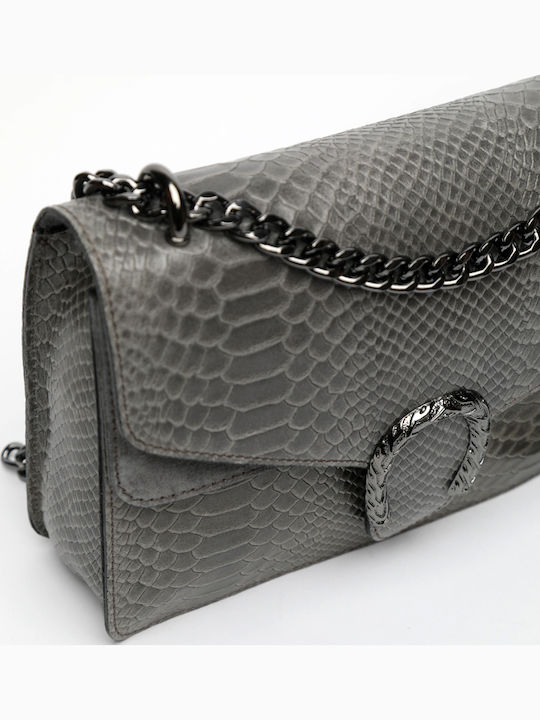Leather Women's Shoulder Bag Suede Grey