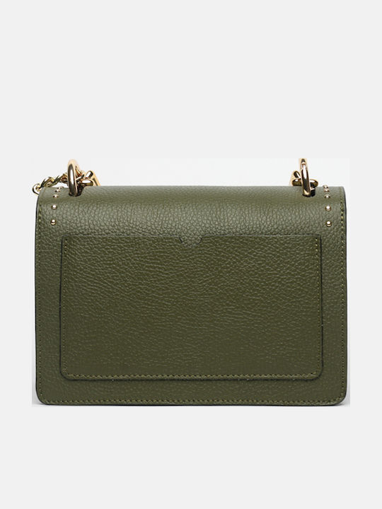 Khaki Leather Women's Shoulder Bag