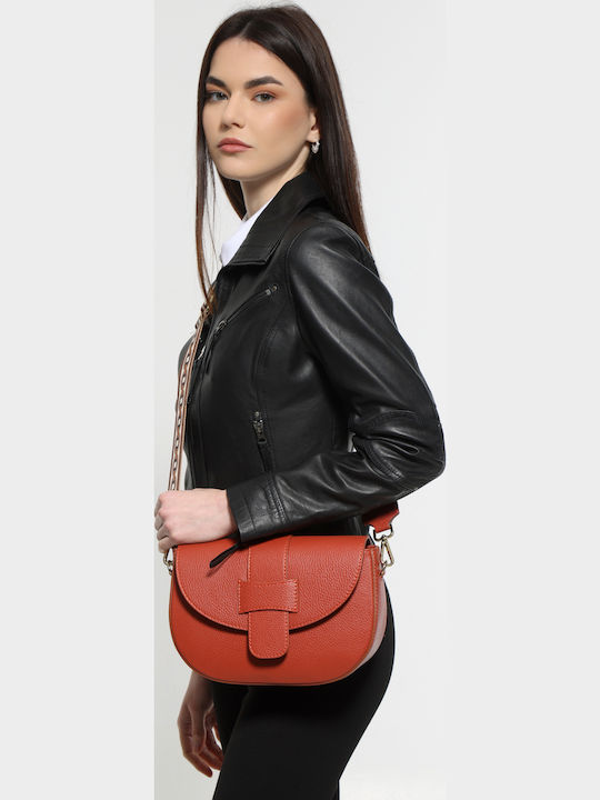 Red Leather Women's Shoulder Bag