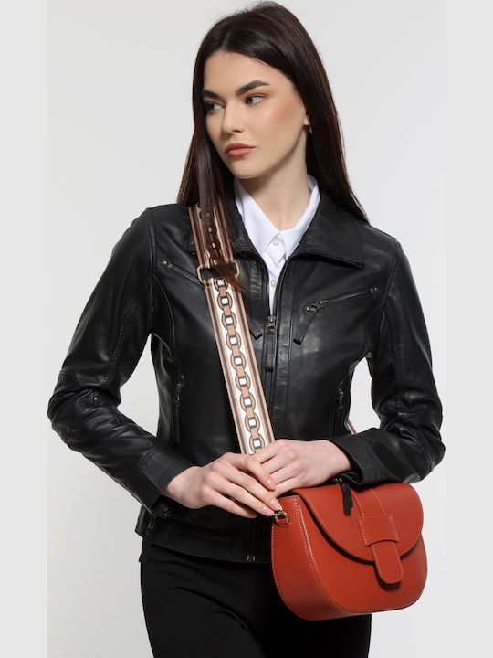 Red Leather Women's Shoulder Bag