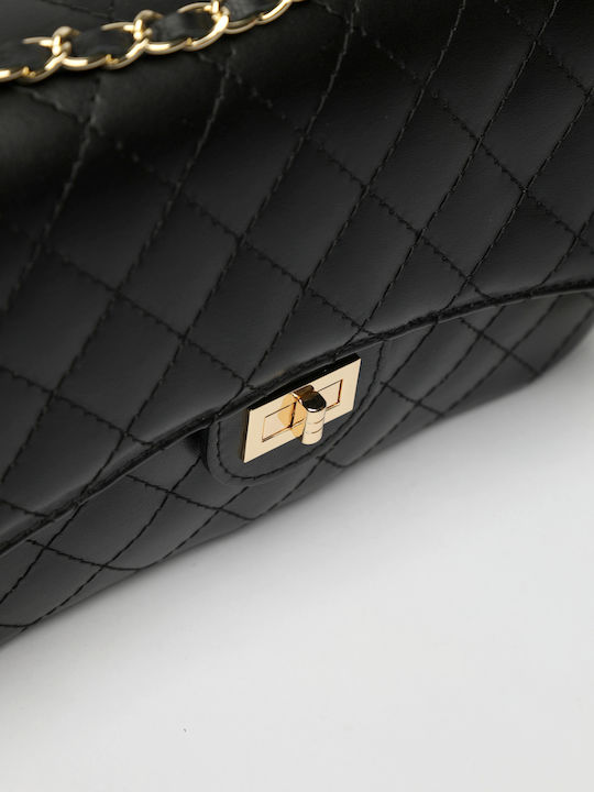 Black Leather Women's Shoulder Bag